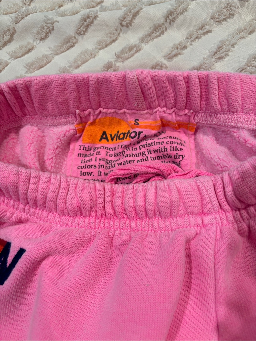 Aviator Nation Pink Track Joggers with Rainbow Stripe - Picture 3 of 5